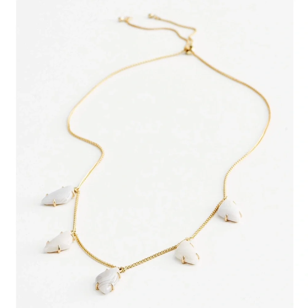 ✨HP✨ Lucky Brand White Agate Adjustable Necklace